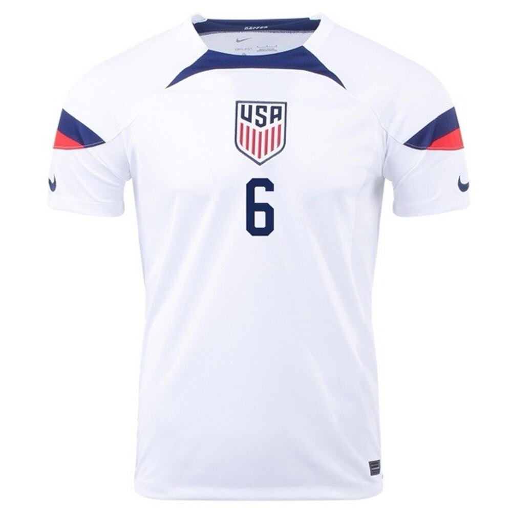 Nike US Men's Soccer Jersey Yunus Musah Home Jersey 22/23 # 6 Large White